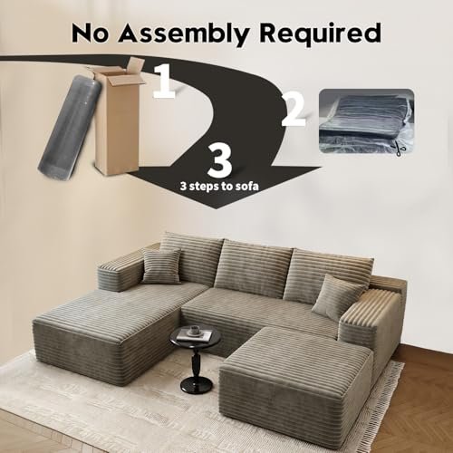 Settab - 107.5" Cloud Modular Sectional Couch with 1 Ottoman